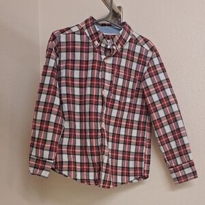 Carter's Red, White And Black Plaid Button-Down Shirt